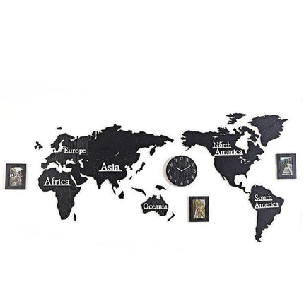 Weltkarte Wanduhr als Wandtattoo Aufkleber