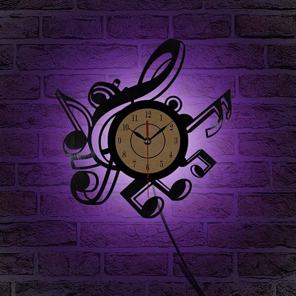 Musiknoten Schallplattenuhr als Geschenk für Musiker