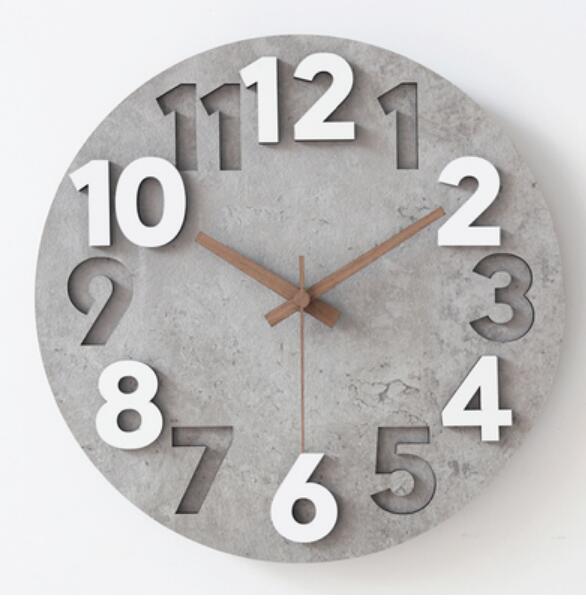 Moderne Küchenuhr in Betonoptik 3D