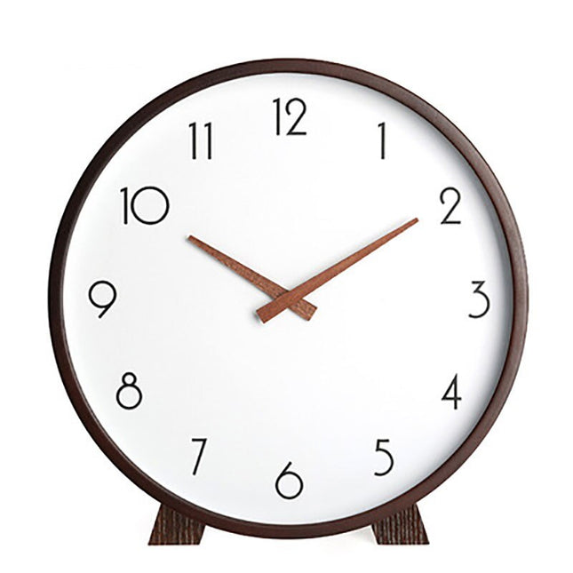 Minimalistische Tischuhr aus hellem Holz