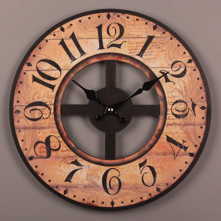 Rustikale Wanduhr aus Holz große Zahlen