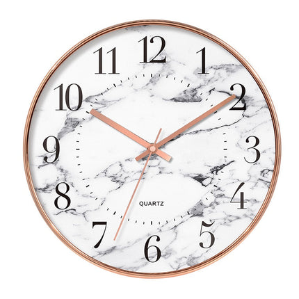 Moderne Wanduhr Marmor-Optik mit Quarzuhrwerk