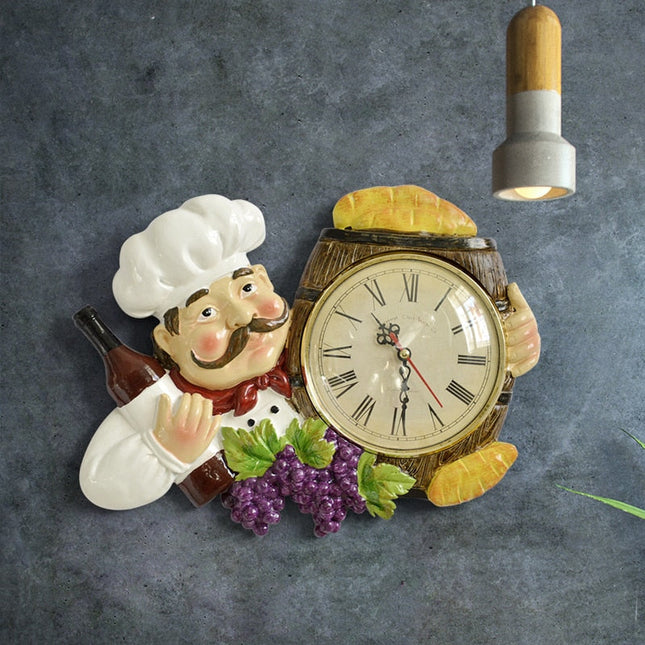 Lustige Küchenuhr Vintage Design Koch