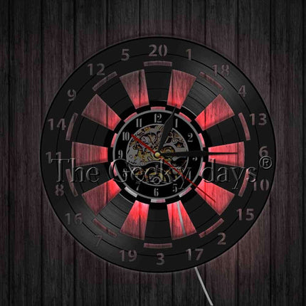 Darts Schallplattenuhr als coole Deko für Bar