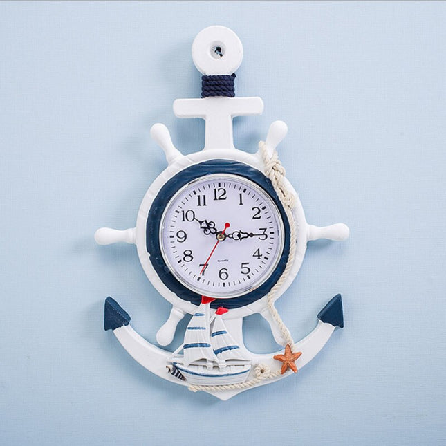Maritime Wanduhr in Ankerform für Badezimmer