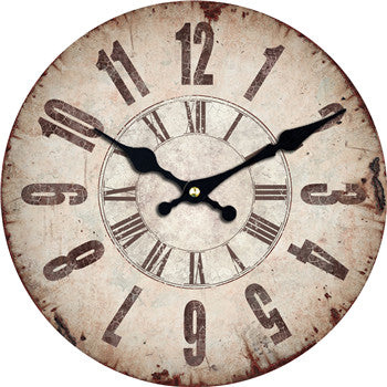 Runde Wanduhr im rostigen Used-Look