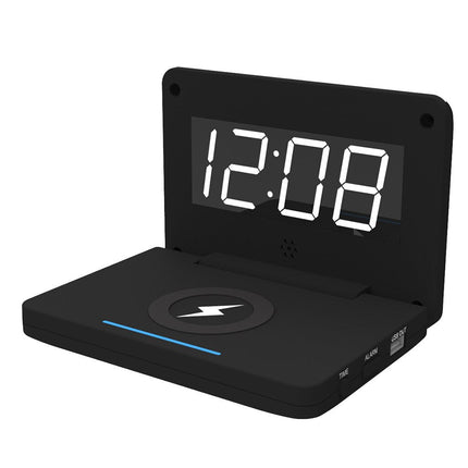 Moderner Digitalwecker mit kabelloser Ladestation