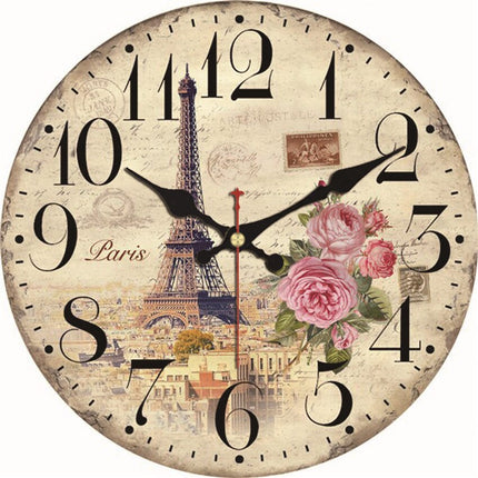 Retro Küchenuhr mit Paris Café-Motiv