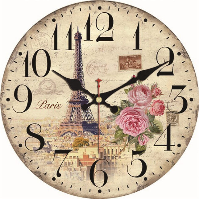 Retro Küchenuhr mit Paris Café-Motiv