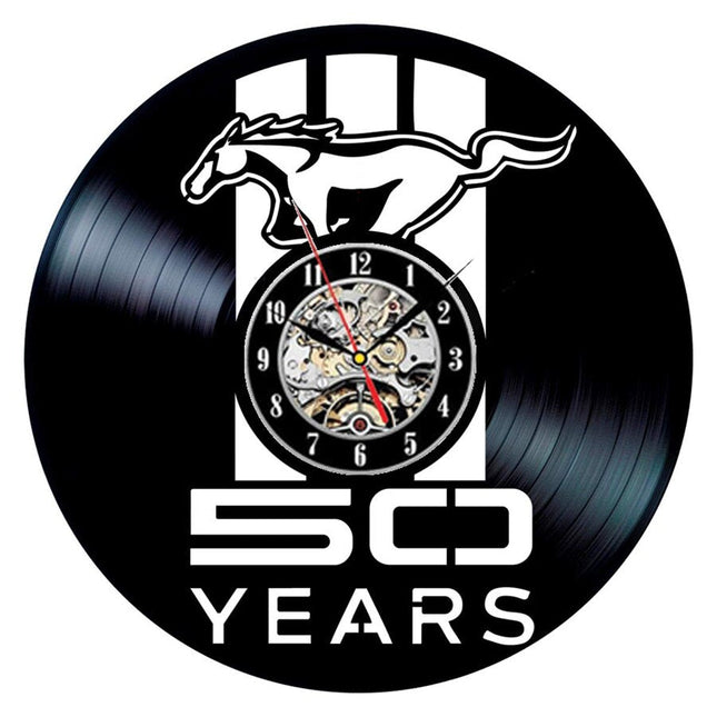 Mustang Auto Schallplattenuhr für Autofans Geschenk