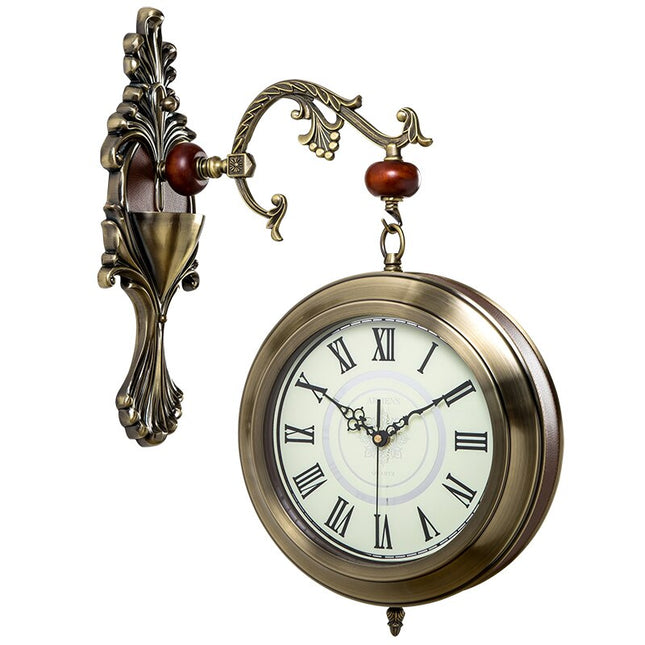 Antike Bahnhofsuhr doppelseitig für Wand