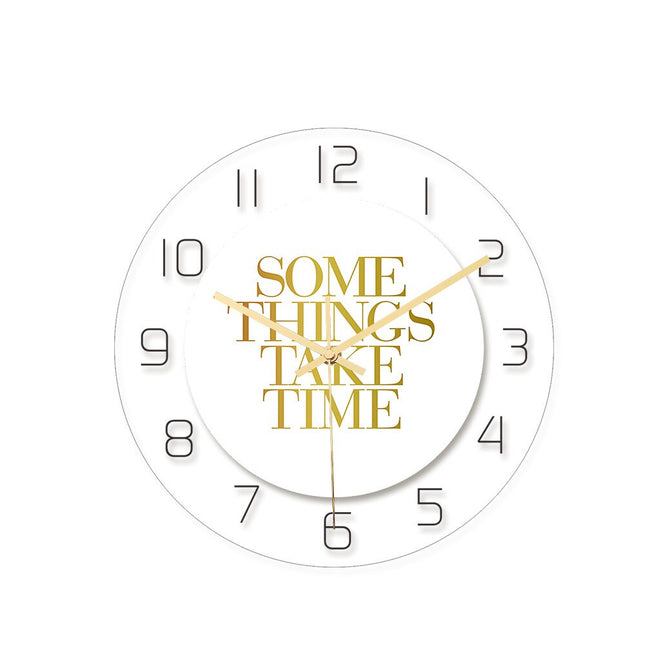 Zweifarbige Wanduhr Skandi Marmor-Optik