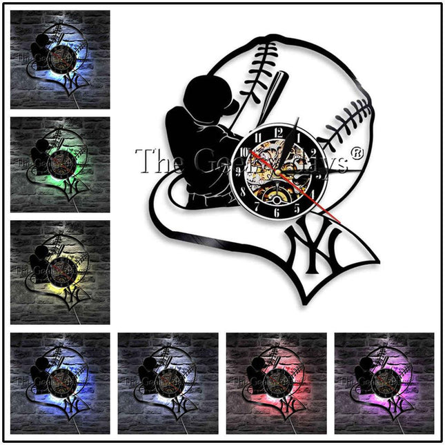 Baseball Schallplattenuhr als Sport-Geschenk