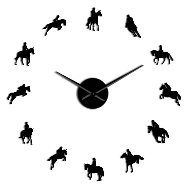 Große DIY Wanduhr Pferde zum Aufkleben