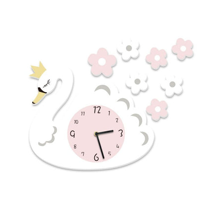 Kinderzimmer Wanduhr in Schwan-Form