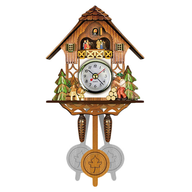 Klassische Kuckucksuhr aus Holz bemalt