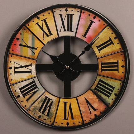 Rustikale Wanduhr aus Holz große Zahlen