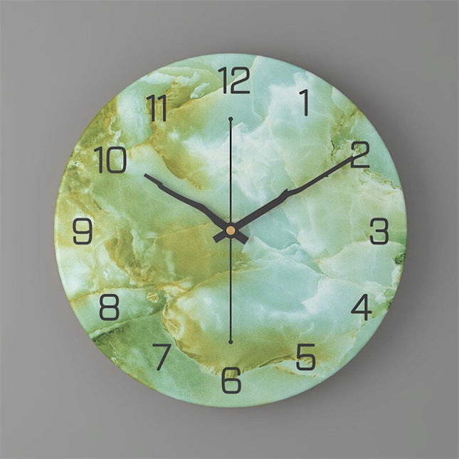 Design Wanduhr moderne Marmor-Holzoptik