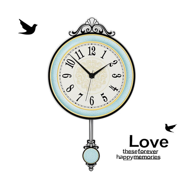 Moderne Design Pendeluhr Wanduhr blau