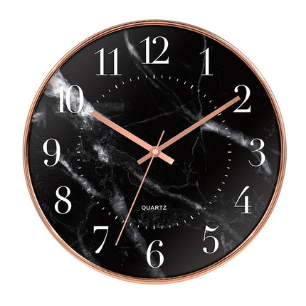 Moderne Wanduhr Marmor-Optik mit Quarzuhrwerk