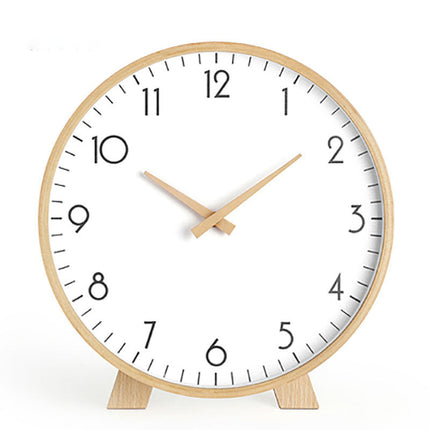 Minimalistische Tischuhr aus hellem Holz