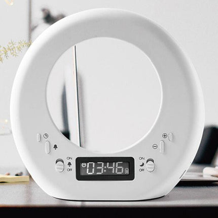 Futuristische Tischuhr mit Mond-Nachtlicht