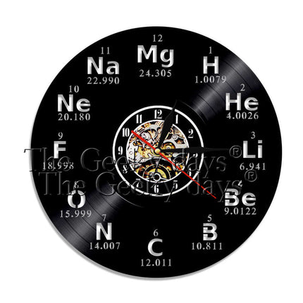Chemie Periodensystem Schallplattenuhr für Wissenschaftler