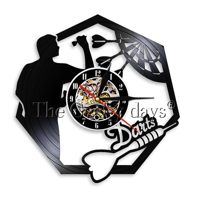 Darts Schallplattenuhr als coole Deko für Bar