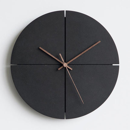 Schwarze skandinavische Wanduhr minimalistisches Design
