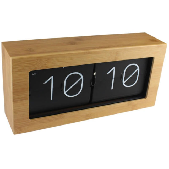 Retro Flip Uhr im Holzgehäuse