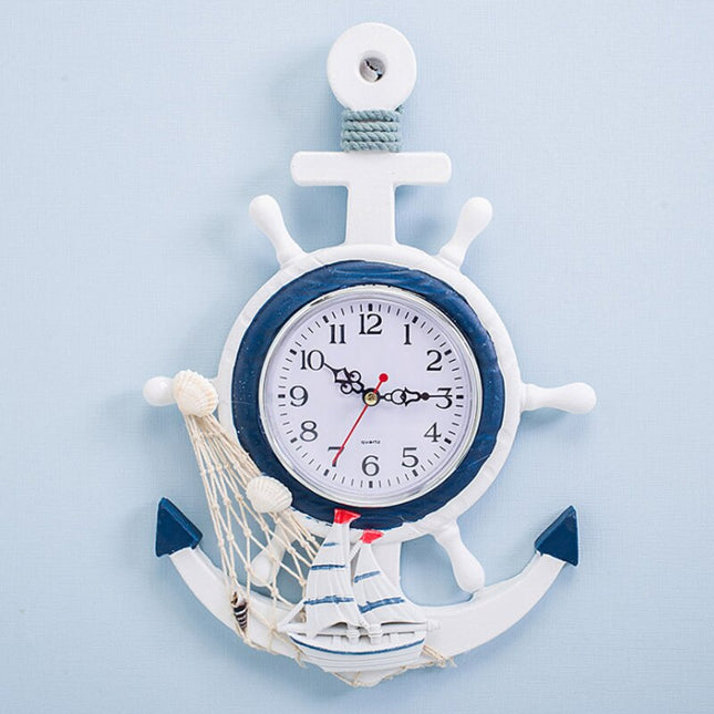Maritime Wanduhr in Ankerform für Badezimmer