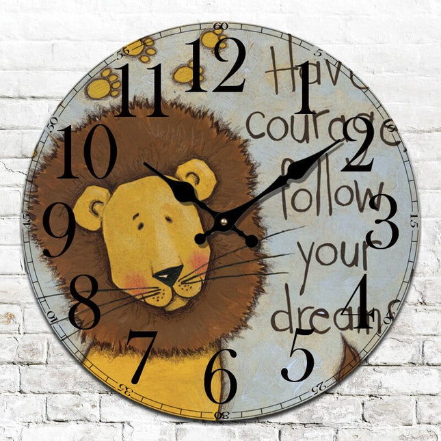 Runde Wanduhr für Kinder mit Eulenmotiv