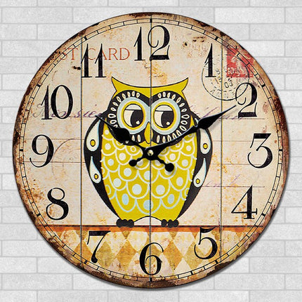 Runde Wanduhr für Kinder mit Eulenmotiv