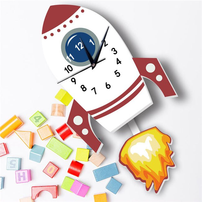 Wanduhr für Babyzimmer Ufo mit Alien