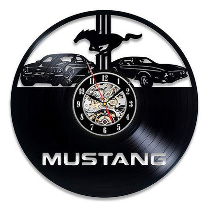 Mustang Auto Schallplattenuhr für Autofans Geschenk