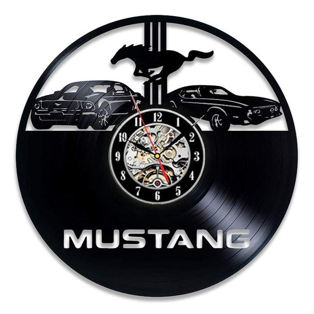 Mustang Auto Schallplattenuhr für Autofans Geschenk