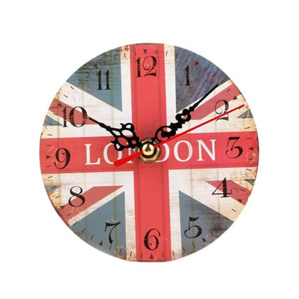 Wanduhr London Union Jack Holz