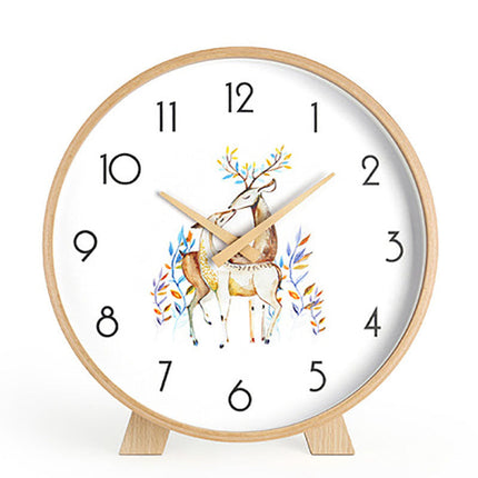 Minimalistische Tischuhr aus hellem Holz