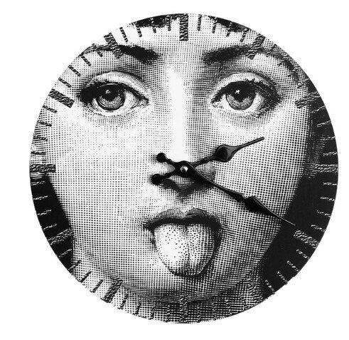 Design Wanduhr Vintage mit Frauengesicht