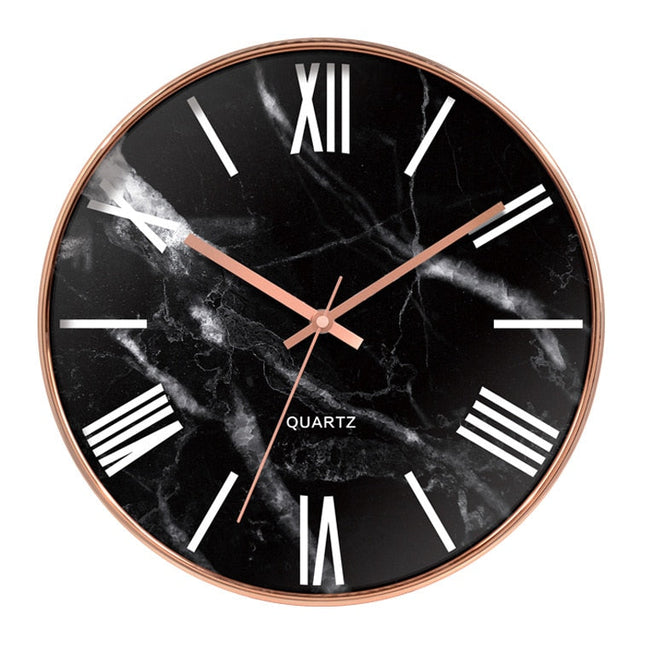 Moderne Wanduhr Marmor-Optik mit Quarzuhrwerk