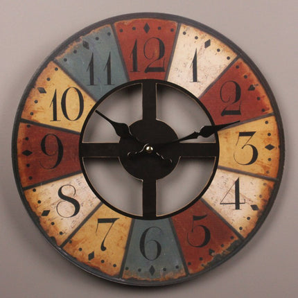 Rustikale Wanduhr aus Holz große Zahlen