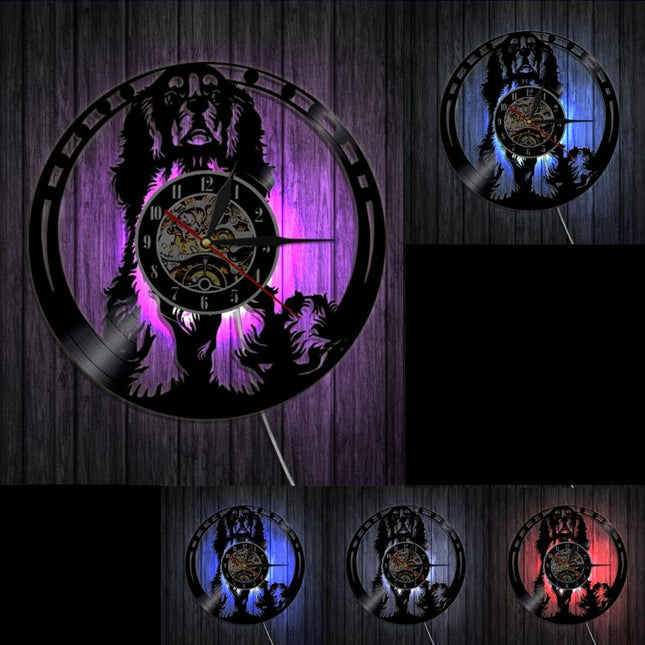 Cavalier King Charles Schallplattenuhr für Hundeliebhaber