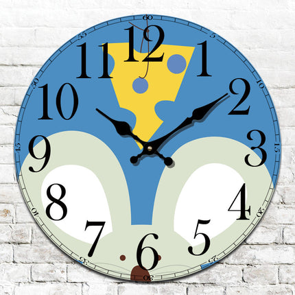 Runde Wanduhr für Kinder mit Eulenmotiv