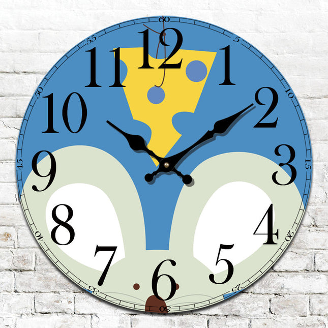 Runde Wanduhr für Kinder mit Eulenmotiv