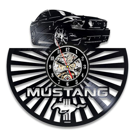 Mustang Auto Schallplattenuhr für Autofans Geschenk