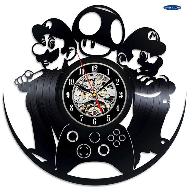 Super Mario Schallplattenuhr Gamer Zimmer Deko