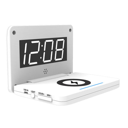 Moderner Digitalwecker mit kabelloser Ladestation