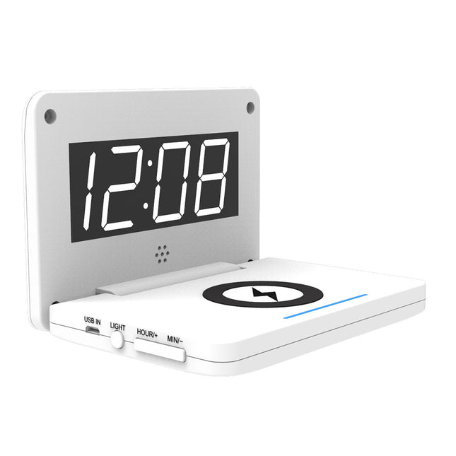 Moderner Digitalwecker mit kabelloser Ladestation