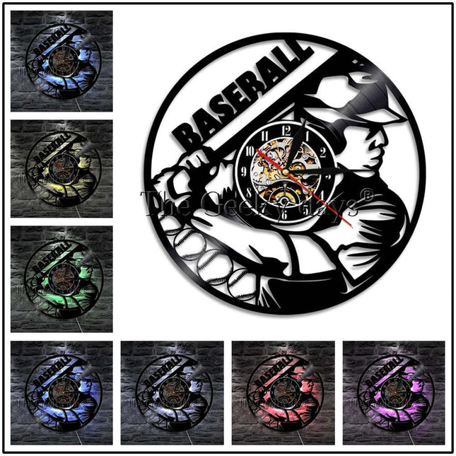 Baseball Schallplattenuhr als Sport-Geschenk