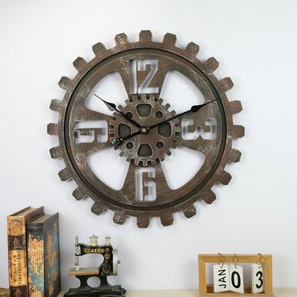 Wanduhr in Zahnrad Form Industrial